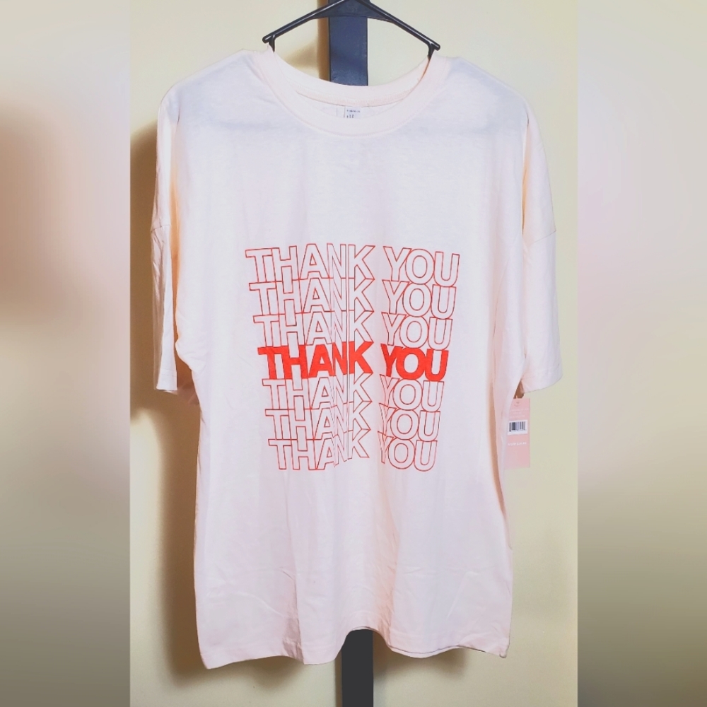 Thank You Women's Graphic Short Sleeve T-Shirt Size Medium